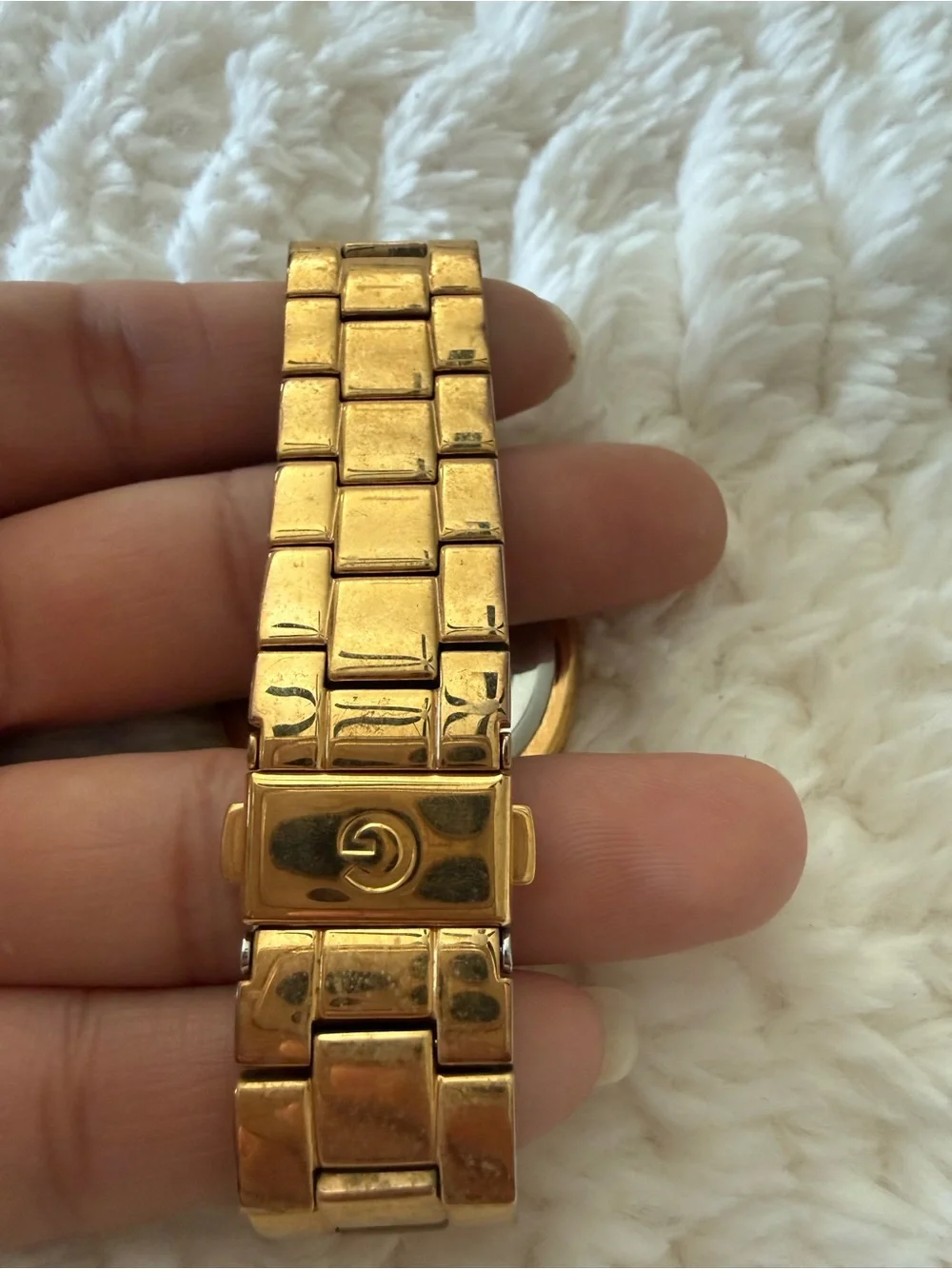GUESS Gold Crystal Accent Bracelet Watch
